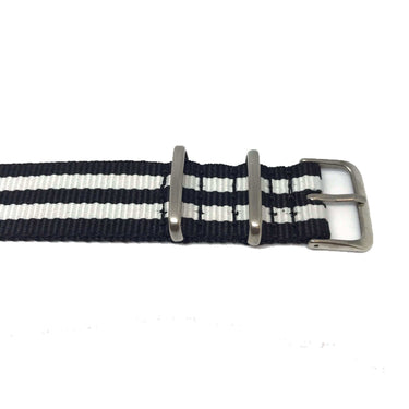 Classic Military Style Strap - Black & White